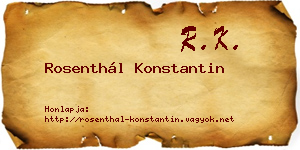 Rosenthál Konstantin névjegykártya